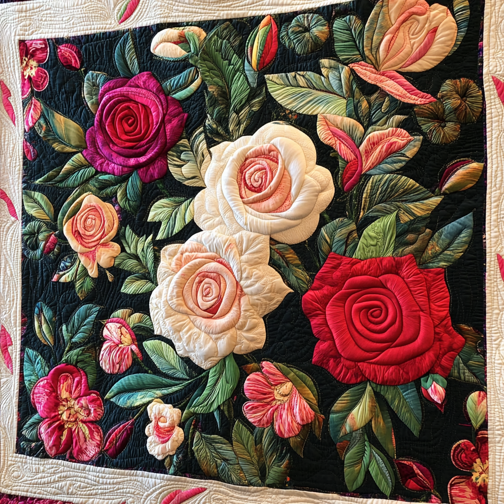 Rose Flower DAI05112451 Quilt Blanket