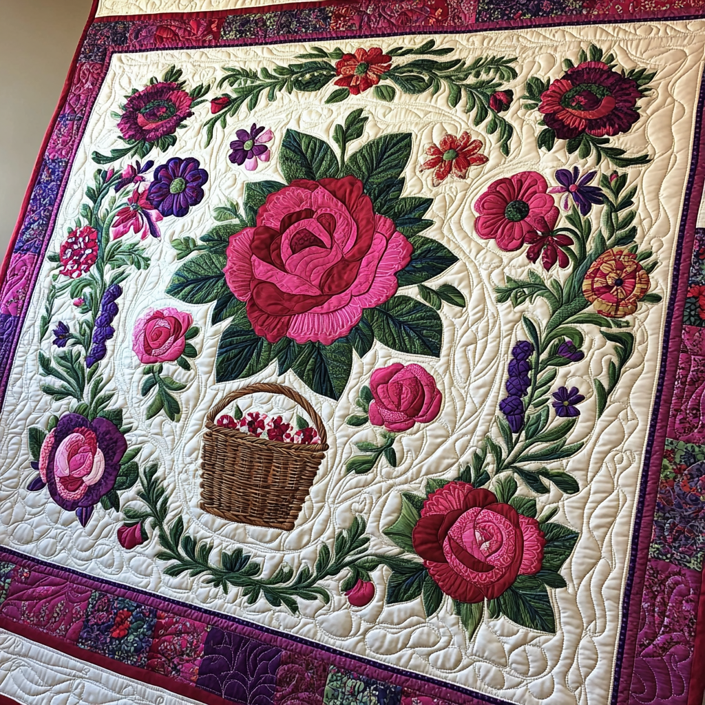 Rose Flower DAI05112473 Quilt Blanket