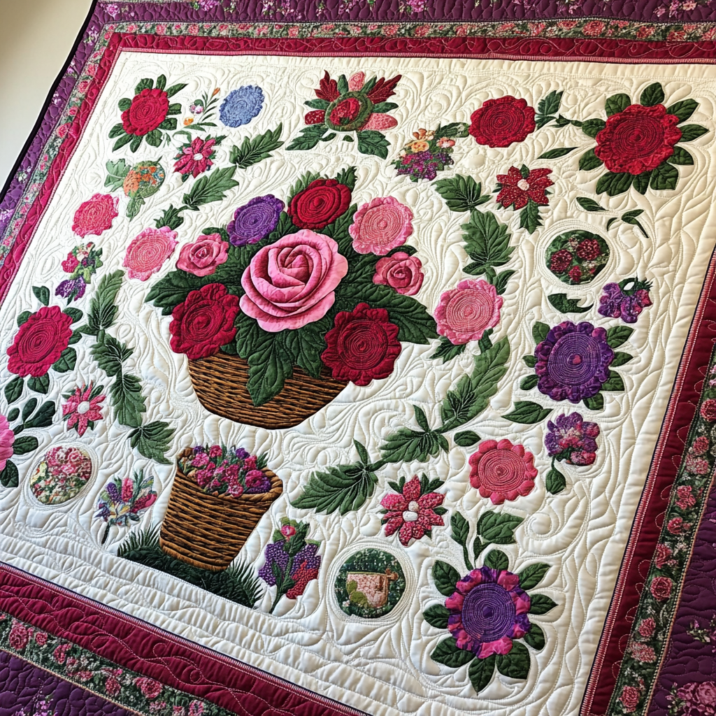 Rose Flower DAI05112474 Quilt Blanket