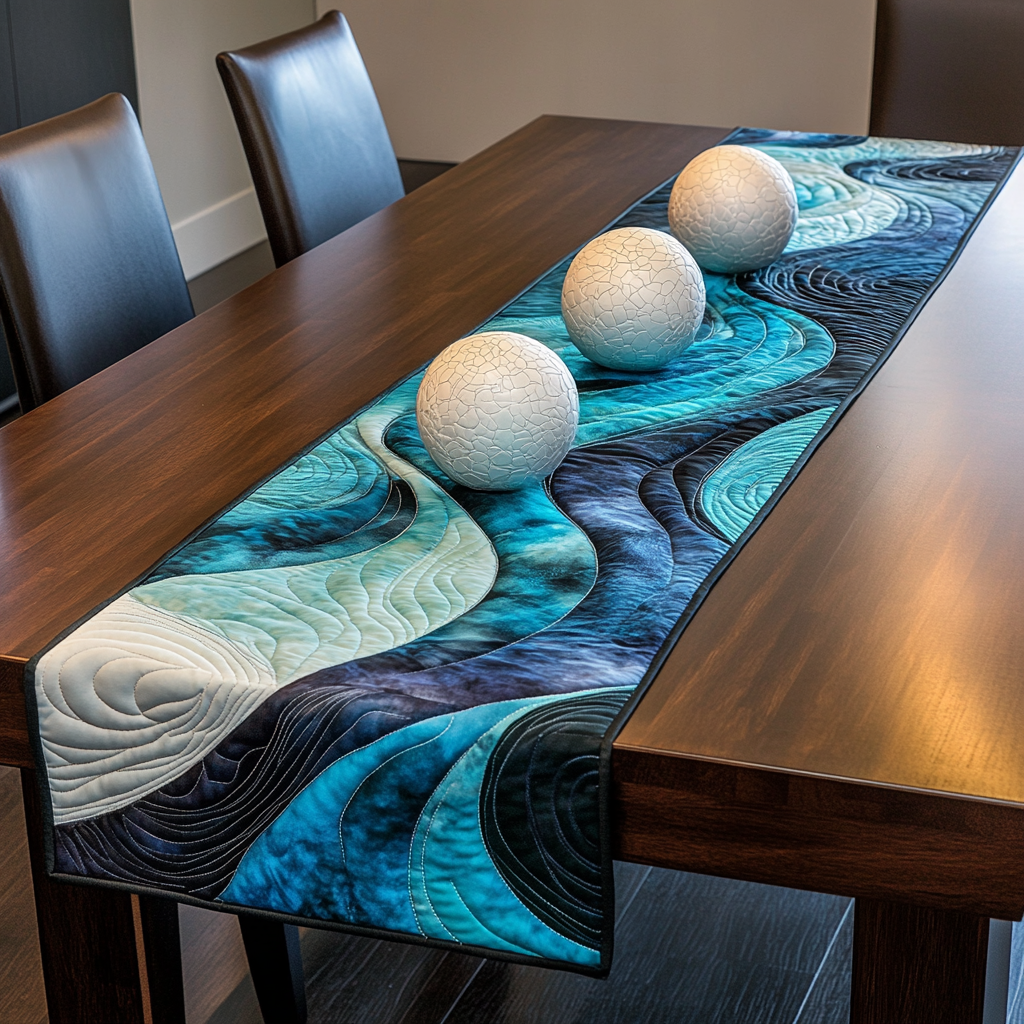 Sea Wave TAI061124187 Quilted Table Runner