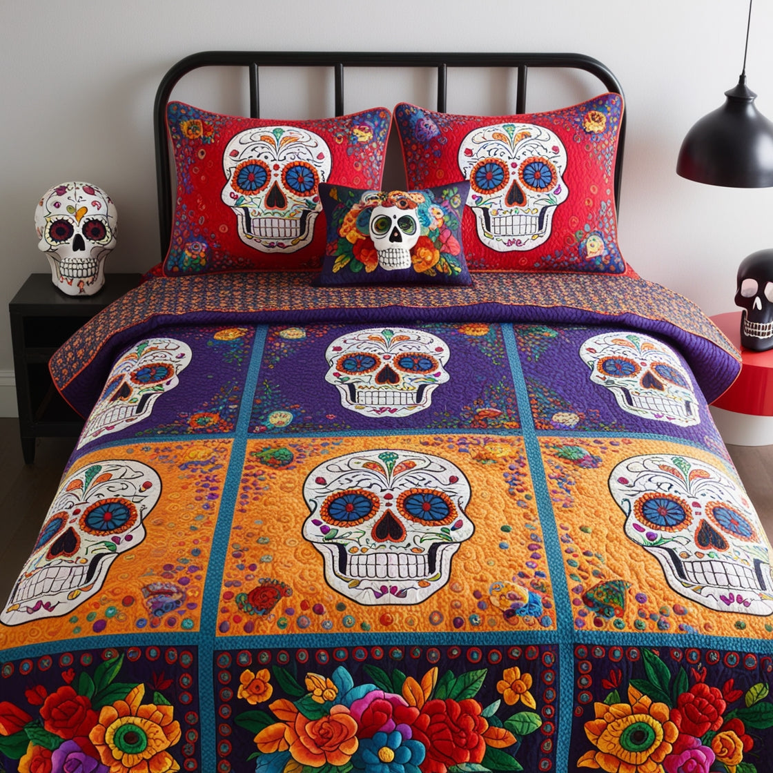 Sugar Skull NTA181024623 Quilt Bedding Set