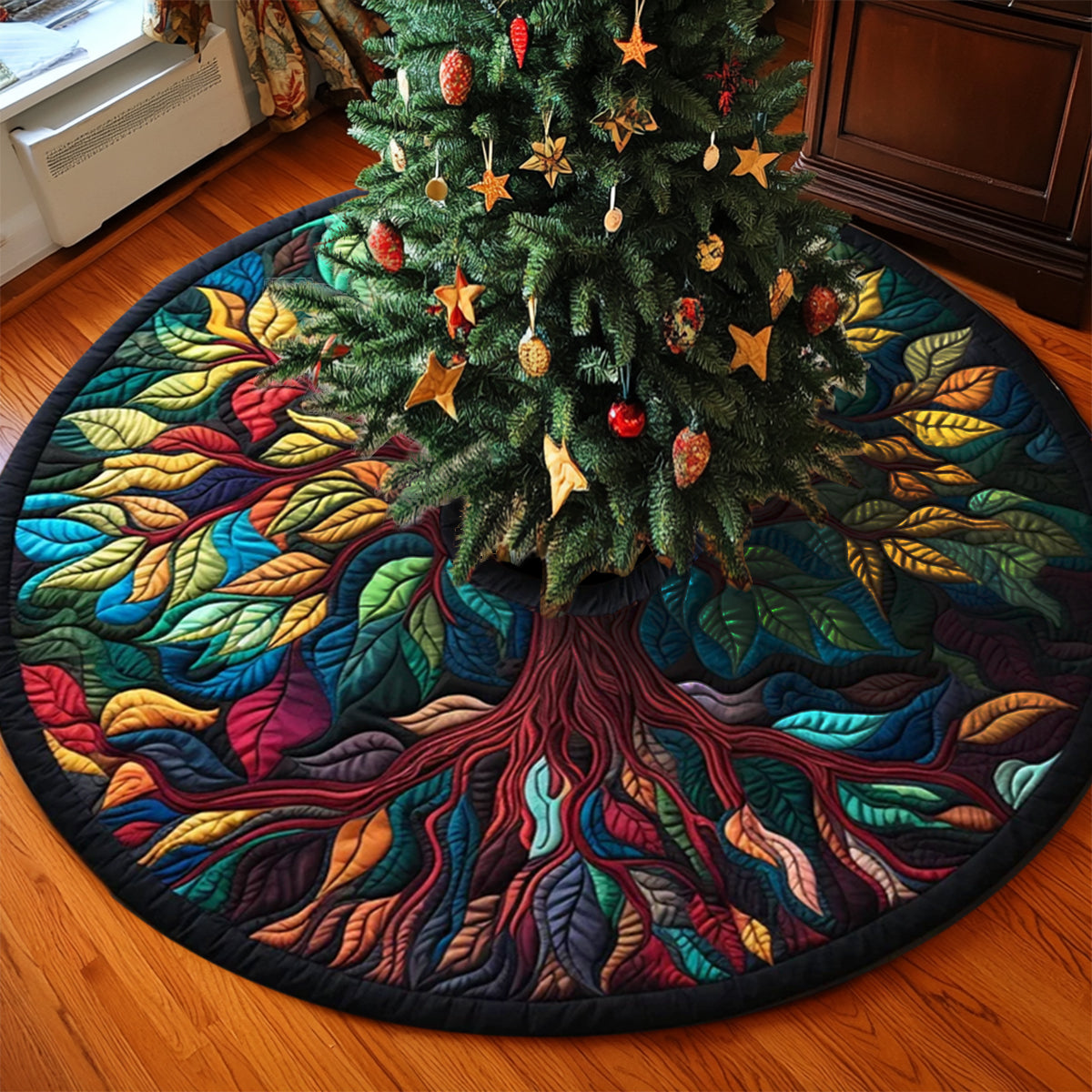 Tree Of Life TAI221223100QTS Quilted Tree Skirt