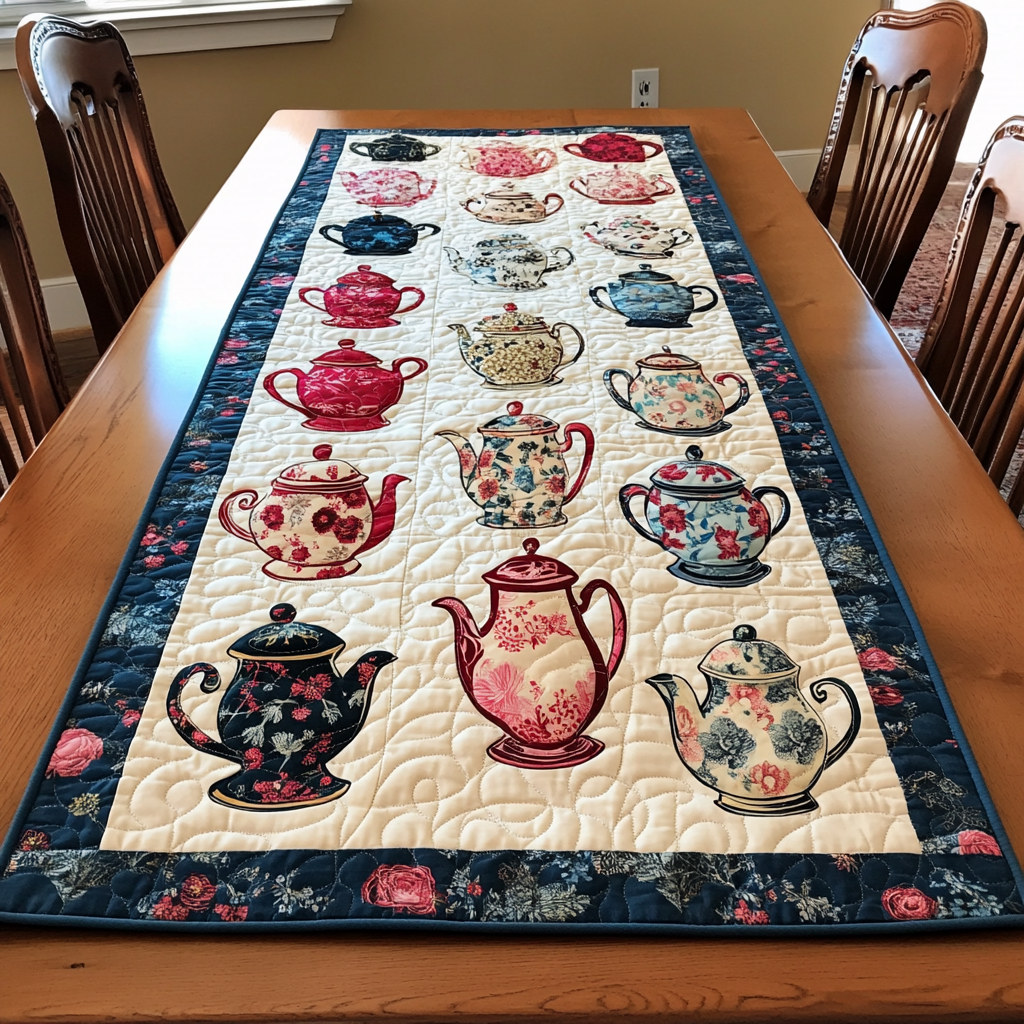 Teapot TAI041124621 Quilted Table Runner