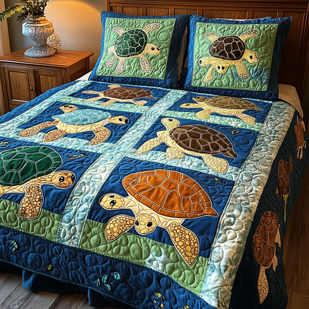 Turtle TAI041124269 Quilt Bedding Set