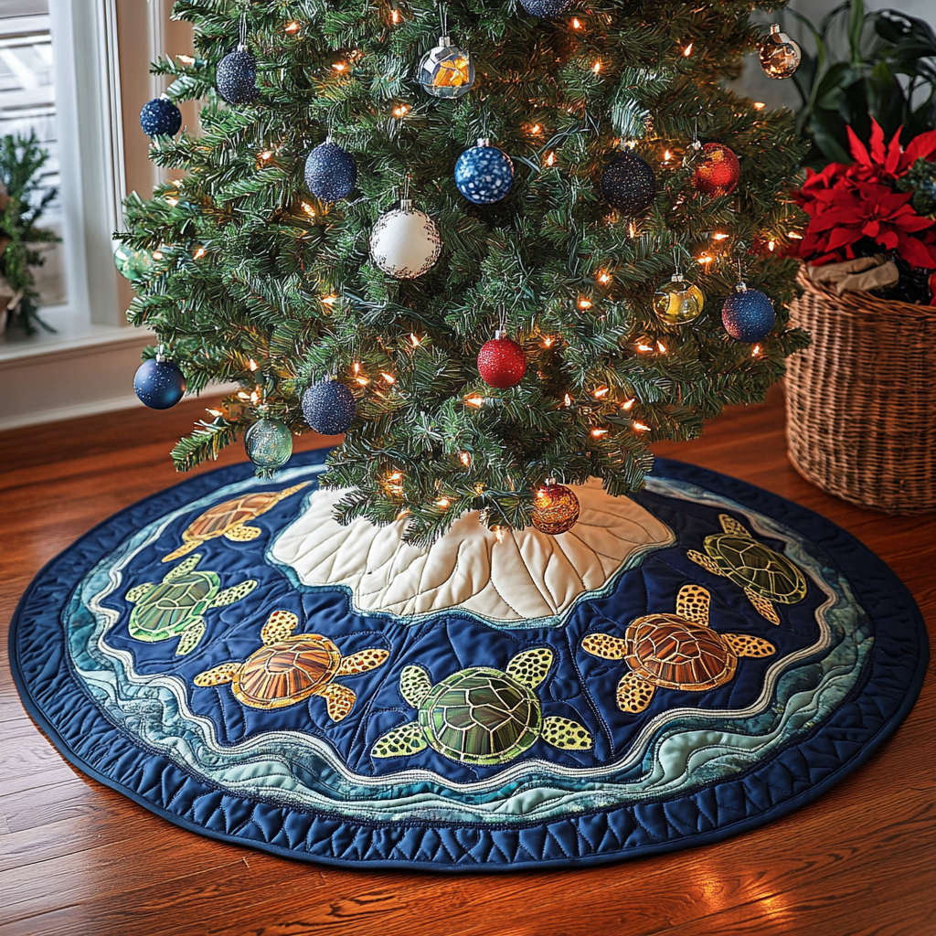 Turtle TAI041124535 Quilted Tree Skirt