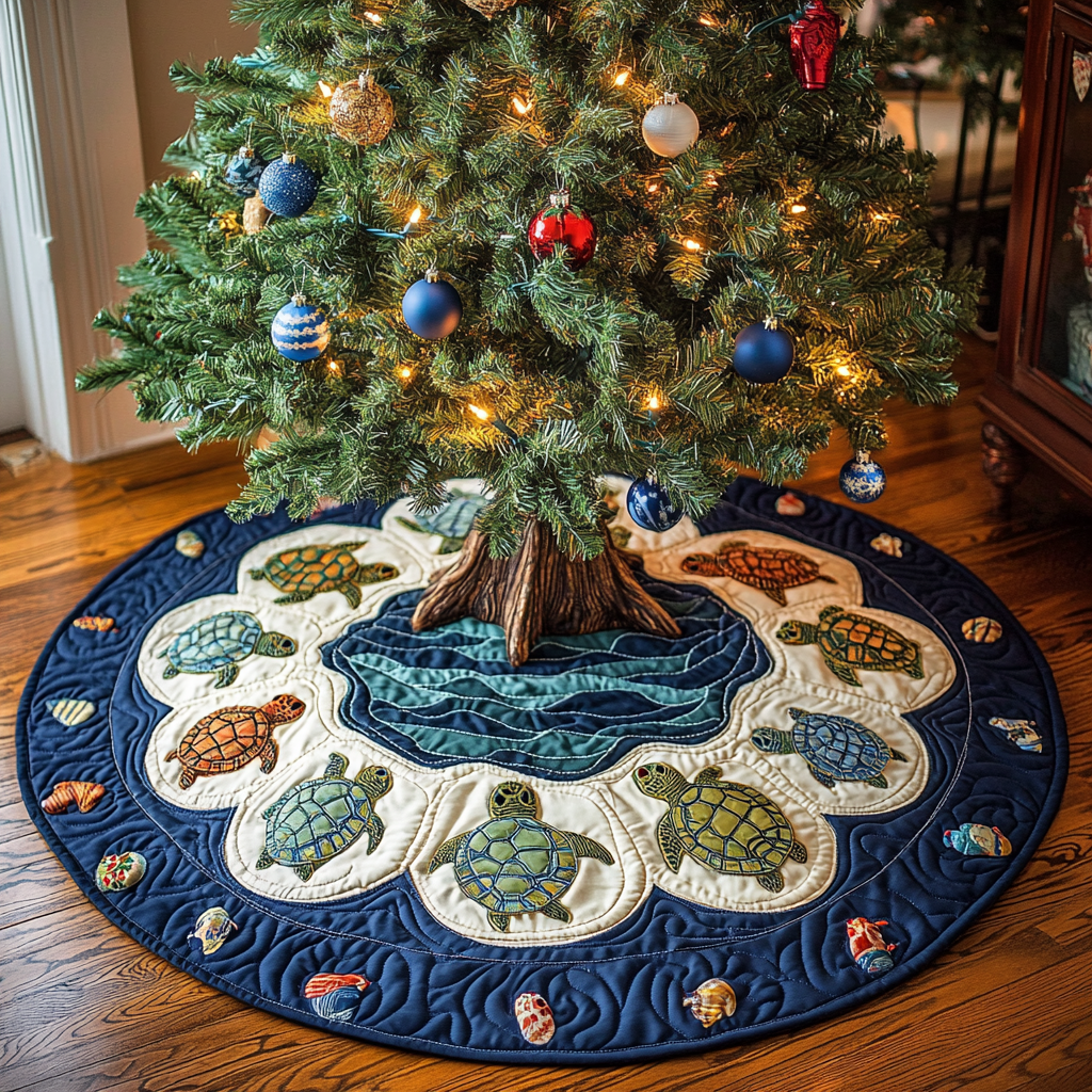 Turtle TAI041124540 Quilted Tree Skirt