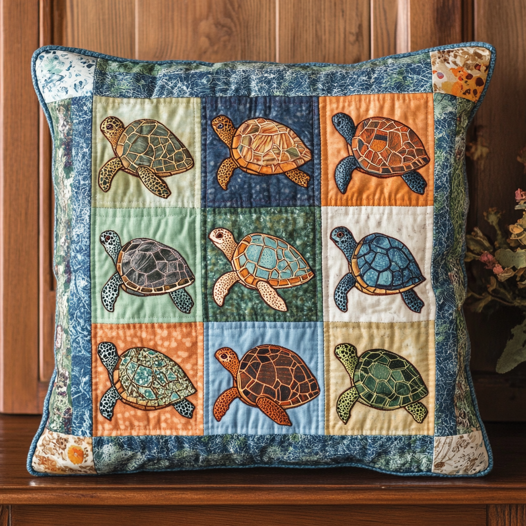 Turtle TAI041124558 Quilted Pillow Case