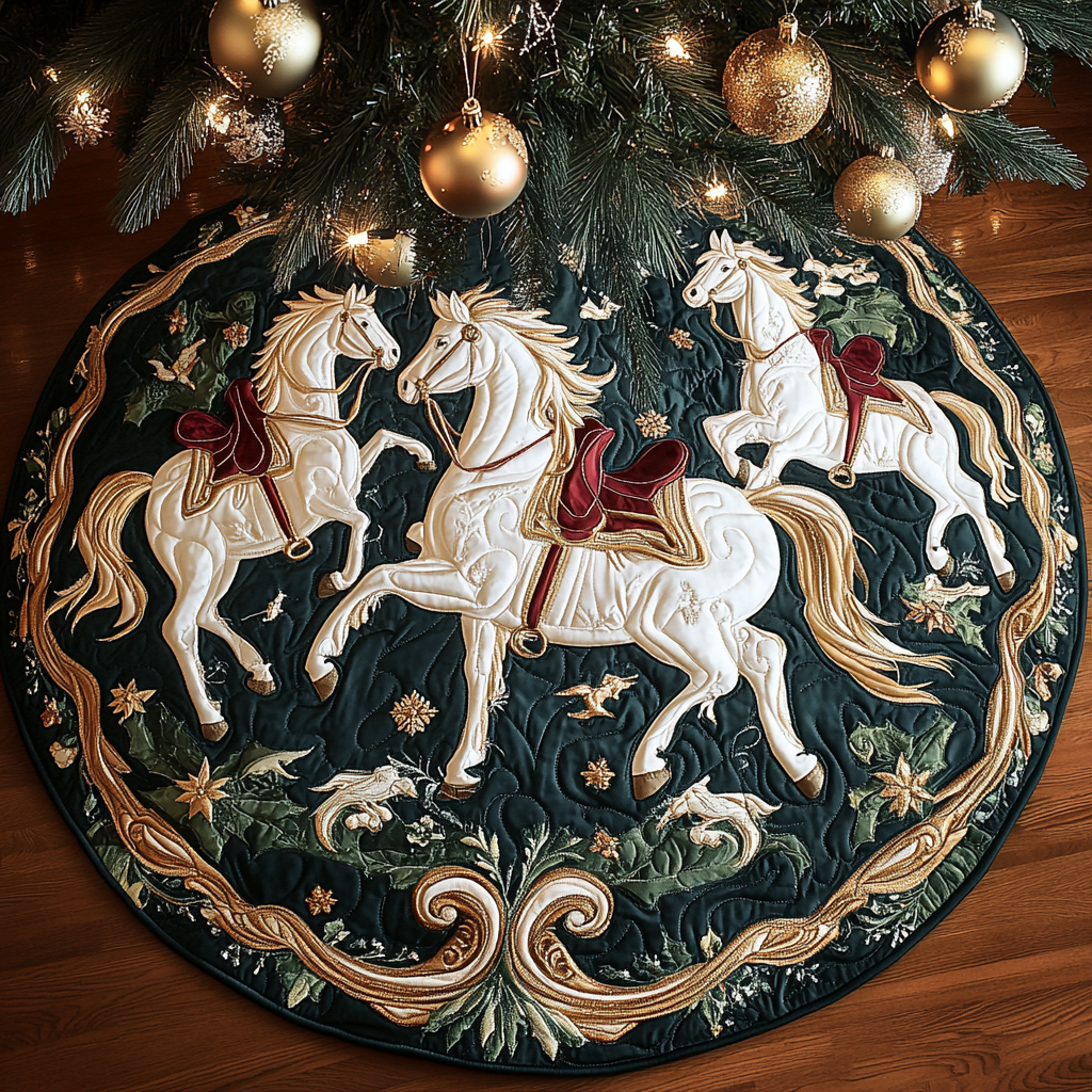 White Horse TAI041124468 Quilted Tree Skirt