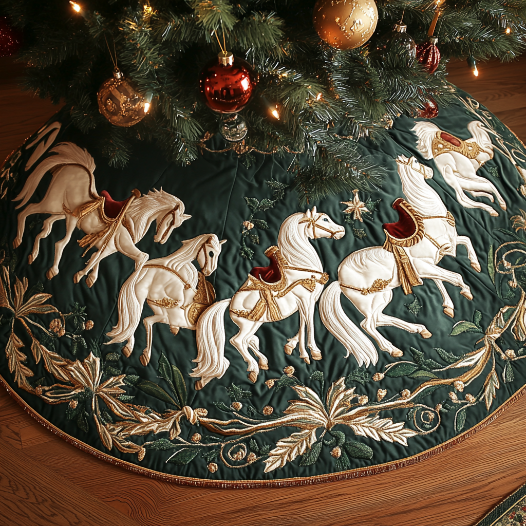 White Horse TAI041124503 Quilted Tree Skirt